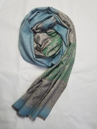 Printed Silk Multicolor - Sky Blue Printed Silk Multicolor - Sky Blue